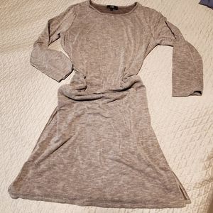 L&B stretchy ribbed tan beige sweater dress size large Lucky and Blessed
